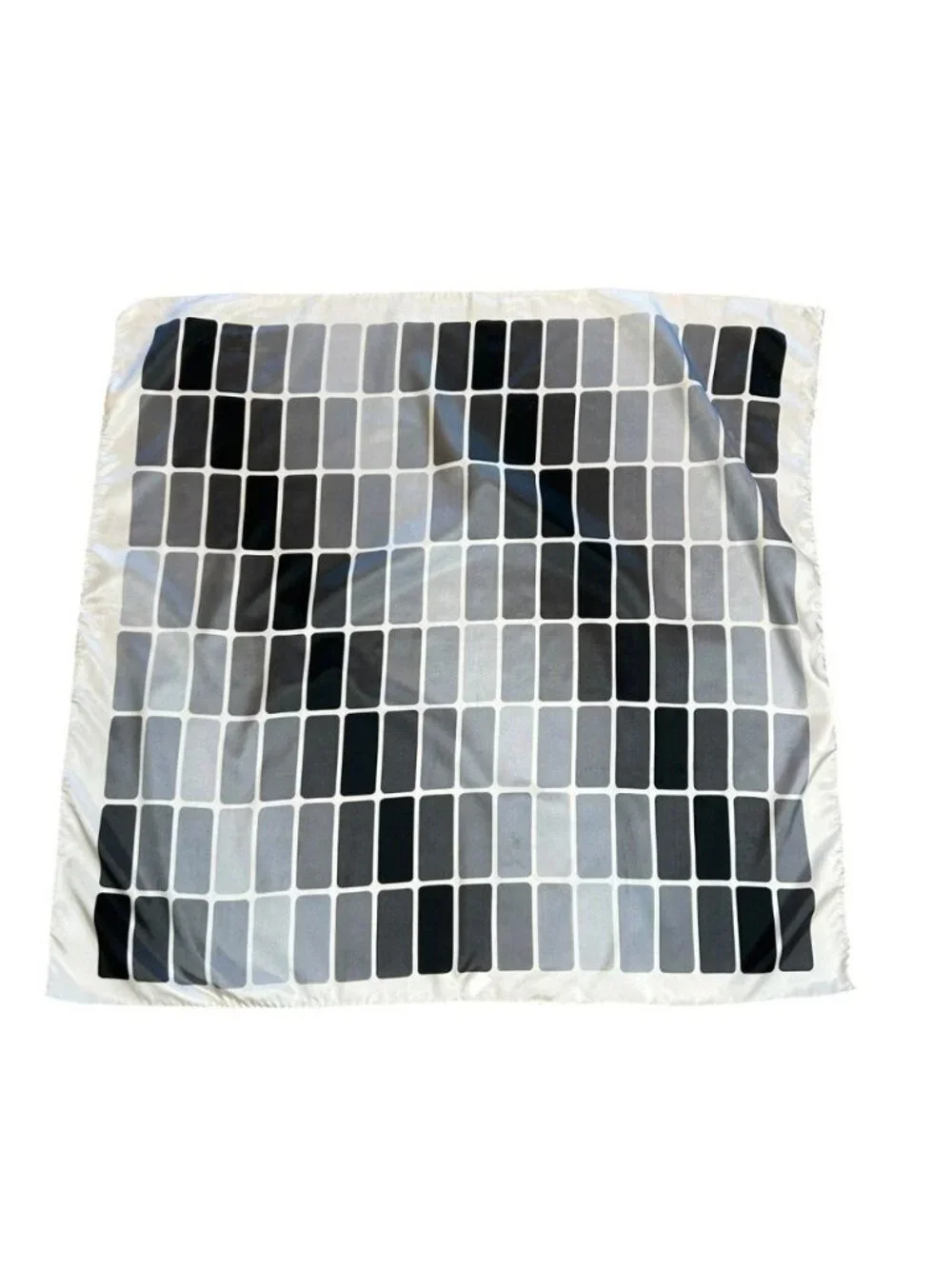Glentex Vintage Made in Japan 26” Square Scarf  Ombre Gray Bricks 100% Nylon